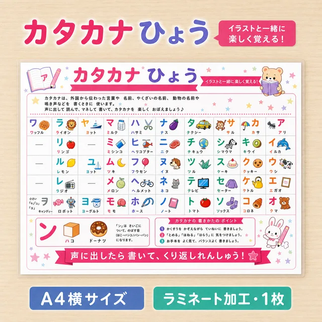 カタカナひょう（A4ラミネート）