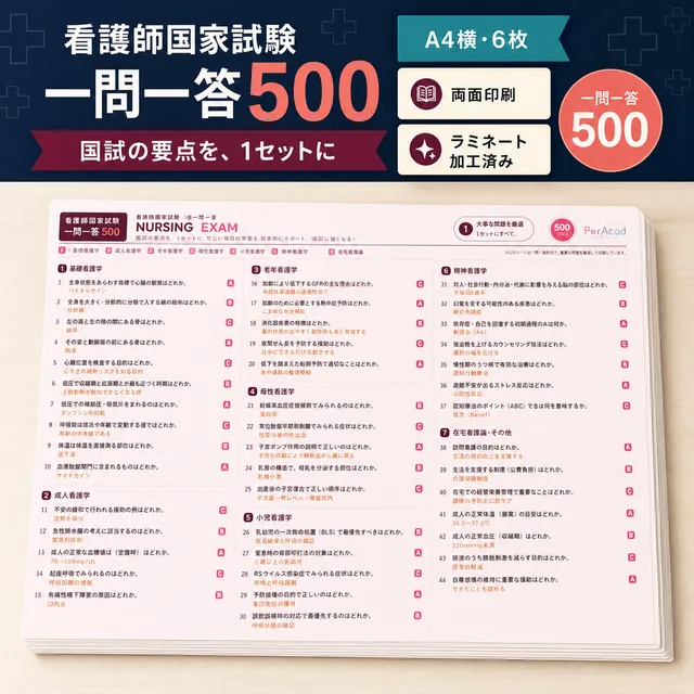看護師国家試験一問一答500（A4ラミネート）
